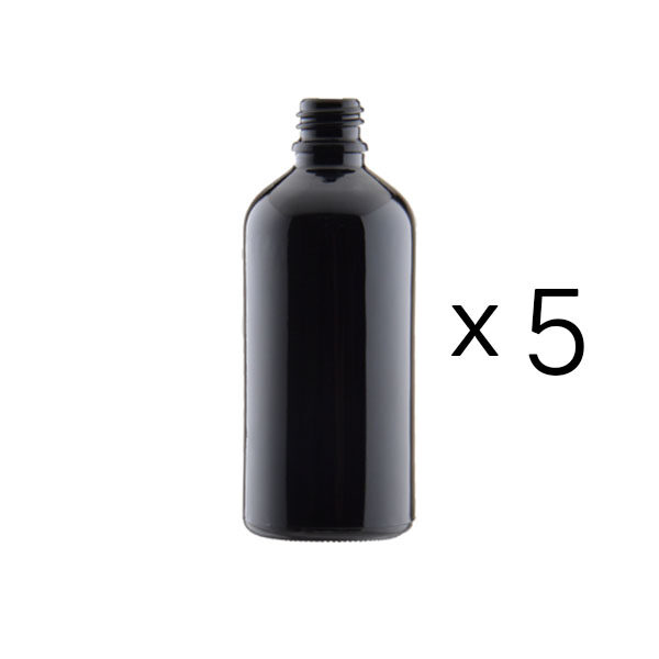 Glassflaske-svart-100ml x 5
