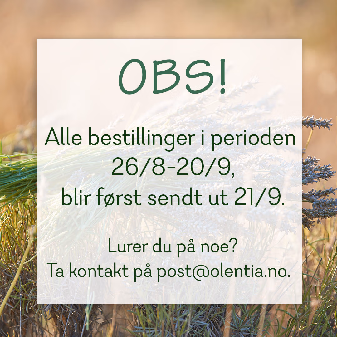 Varer sendes ikke ut før 21/9.
