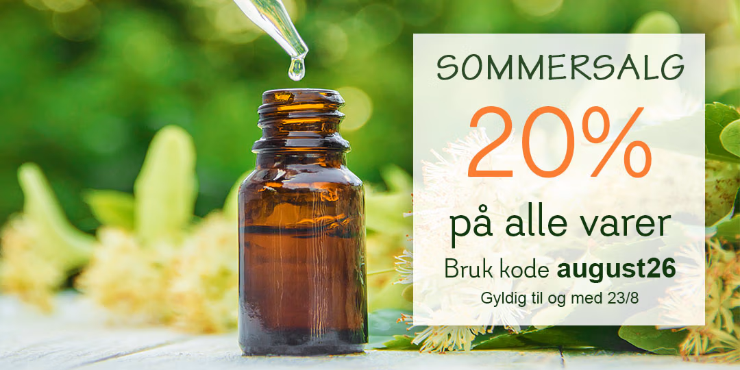 Sommersalg. 20% på alle varer.