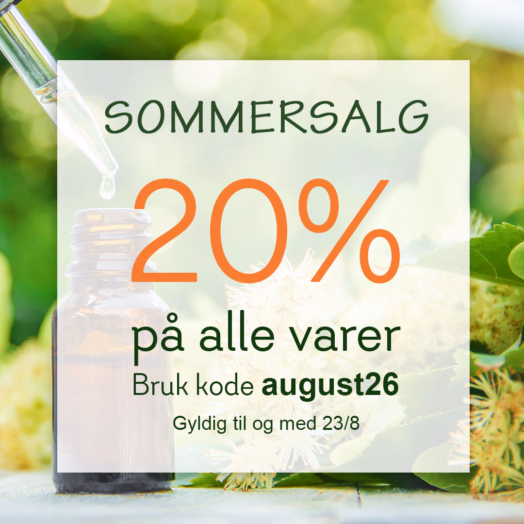 Sommersalg. 20% på alle varer.